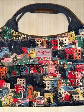 Cath Kidston Navy Multicolor Cityscape Print Tote